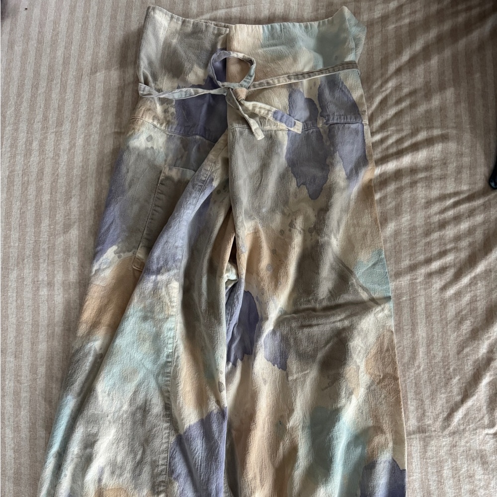 State the Label painted wrap pants
